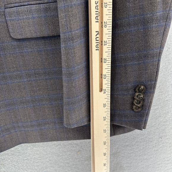 Tommy Hilfiger Windowpane Plaid Wool Blend Sport Coat Blazer Jacket 52R - Picture 8 of 10